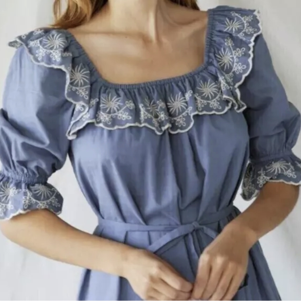 Christy Dawn maggie Ruffle Dress in azure - Picture 2 of 9